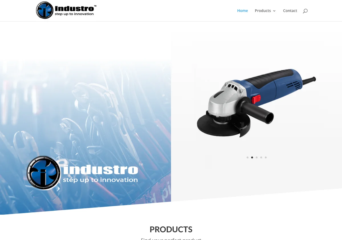 Industro International industrial e-commerce website built by Web Builder Pro